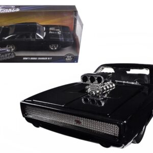 Dom’s 1970 Dodge Charger R/T Black “Fast & Furious 7” (2015) Movie 1/24 Diecast Model Car by Jada