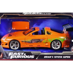 Brian’s Toyota Supra Orange with Graphics “Fast & Furious” Movie 1/24 Diecast Model Car by Jada