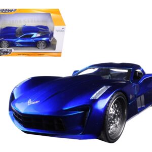 2009 Chevrolet Corvette Stingray Concept Blue 1/24 Diecast Model Car by Jada