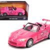 Suki’s 2001 Honda S2000 Convertible Pink with Graphics “Fast & Furious” Movie 1/24 Diecast Model Car by Jada