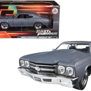 Dom’s Chevrolet Chevelle SS Matt Gray “Fast & Furious” Movie 1/24 Diecast Model Car by Jada