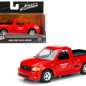 Brian’s 1999 Ford F-150 SVT Lightning Pickup Truck Red “Fast & Furious” Movie 1/32 Diecast Model Car by Jada