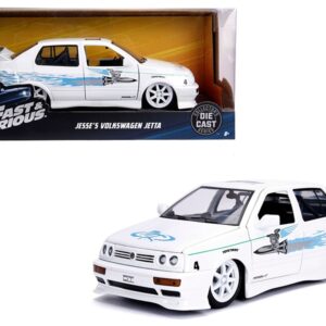 Jesse’s Volkswagen Jetta White with Graphics “Fast & Furious” Movie 1/24 Diecast Model Car by Jada