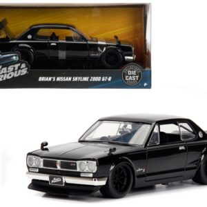 Brian’s Nissan Skyline 2000 GT-R RHD (Right Hand Drive) Black “Fast & Furious” Movie 1/24 Diecast Model Car by Jada