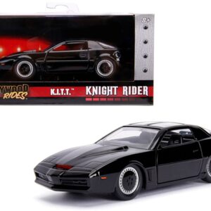 1982 Pontiac Firebird Trans Am Black K.I.T.T. “Knight Rider” (1982) TV Series “Hollywood Rides” Series 1/32 Diecast Model Car by Jada