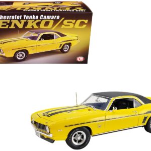 1969 Chevrolet Yenko Camaro Daytona Yellow with Black Stripes and Black Vinyl Top Limited Edition to 420 pieces Worldwide 1/18 Die Cast Model Car by ACME