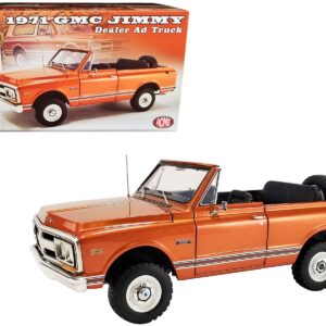 1971 GMC Jimmy Orange Metallic with White Top “Dealer Ad Truck” Limited Edition to 948 pieces Worldwide 1/18 Diecast Model Car by ACME