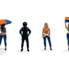 “Grid Girls” 5 piece Diecast Figure Set (4 People Figures 1 Umbrella) Limited Edition to 3600 pieces Worldwide for 1/64 Scale Models by American Diorama