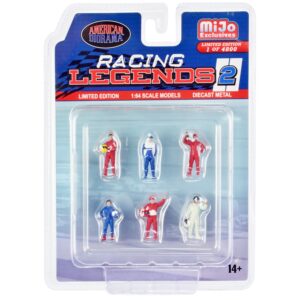 “Racing Legends 2” 6 piece Diecast Set (6 Driver Figures) Limited Edition to 4800 pieces Worldwide for 1/64 Scale Models by American Diorama