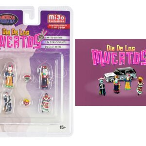 “Dia de los Muertos 2” 6 piece Diecast Set (4 Figures 2 Masks) Limited Edition to 3600 pieces Worldwide for 1/64 Scale Models by American Diorama