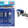 “Auto Transporter Crew” Diecast Set of 7 pieces (5 Figurines and 2 Warning Triangles) for 1/64 Scale Models by American Diorama