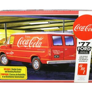 Skill 3 Model Kit 1977 Ford Delivery Van with 2 Bottles Crates and Vending Machine “Coca-Cola” 1/25 Scale Model by AMT