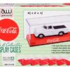 6 Collectible Acrylic Display Show Cases with Red Plastic Bases with 3 Different Slogans “Coca-Cola” for 1/64 Scale Model Cars by Auto World