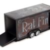 4-Wheel Enclosed Car Trailer Dark Gray with Graphics “Rat Fink” 1/64 Diecast Model by Auto World