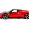 Ferrari 296 GTB Assetto Fiorano Rosso Corsa Red with Yellow Stripes 1/64 Diecast Model Car by BBR