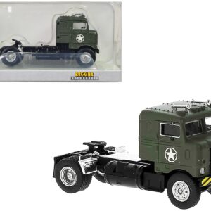 1950 Kenworth Bullnose Truck Tractor Olive Drab “United States Air Force” 1/87 (HO) Scale Model Car by Brekina