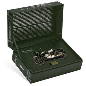 Triumph TR6 Trophy Motorcycle Dark Green (Weathered) “The Great Escape” (1963) Movie Diecast Model by Corgi