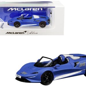 McLaren Elva Convertible #26 Matt Blue with White Stripes and Extra Wheels 1/64 Diecast Model Car by CM Models