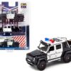 Mercedes Benz G63 AMG 6×6 Pickup Truck U.S. Police Car Black and White 1/64 Diecast Model Car by Era Car