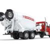 Kenworth T880S Truck with McNeilus Bridgemaster Cement Mixer Red and White 1/34 Diecast Model by First Gear