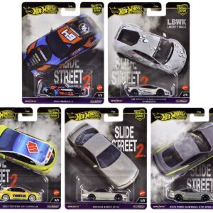 “Slide Street 2” 5 piece Set “Car Culture” 2024 Series H Diecast Model Cars by Hot Wheels