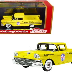 1958 Ford Ranchero Aircraft Maintenance Car Yellow “Braniff International Airways” Limited Edition to 125 pieces Worldwide 1/43 Model Car by Goldvarg Collection