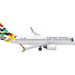 Boeing 737 MAX 8 Commercial Aircraft “Cayman Airways” White with Tail Graphics 1/400 Diecast Model Airplane by GeminiJets