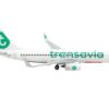 Boeing 737-800 Commercial Aircraft “Transavia Airlines” White with Green Tail 1/400 Diecast Model Airplane by GeminiJets