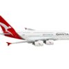 Airbus A380 Commercial Aircraft “Qantas Airways” White and Gray with Red Tail  1/400 Diecast Model Airplane by GeminiJets