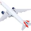 Boeing 777-300ER Commercial Aircraft with Flaps Down “British Airways” (G-STBH) White with Striped Tail 1/400 Diecast Model Airplane by GeminiJets