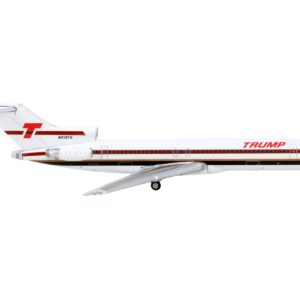 Boeing 727-200 Commercial Aircraft “Trump Shuttle” White with Red Stripes 1/400 Diecast Model Airplane by GeminiJets