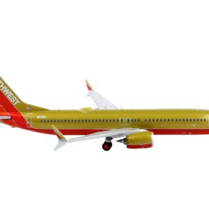 Boeing 737 MAX 8 Commercial Aircraft “Southwest Airlines” Gold with Red Stripes 1/400 Diecast Model Airplane by GeminiJets