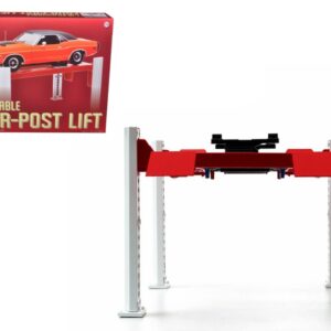 Four Post Lift Red For 1/18 Scale Diecast Model Cars by Greenlight