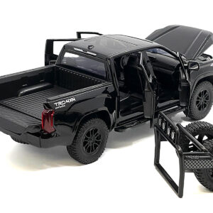 2023 Toyota Tundra TRD 4×4 Pickup Truck Black with Sunroof and Wheel Rack 1/24 Diecast Model Car