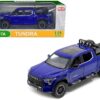 2023 Toyota Tundra TRD 4×4 Pickup Truck Blue Metallic with Sunroof and Wheel Rack 1/24 Diecast Model Car