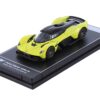 Aston Martin Valkyrie Lime Essence Yellow Metallic with Black Top “Hypercar League Collection” 1/64 Diecast Model Car by PosterCars