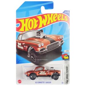 1962 Chevrolet Corvette Gasser “Mad Mouse” Copper Metallic with Black Stripes “HW Drag Strip” Series Diecast Model Car by Hot Wheels