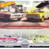 1963 Plymouth Belvedere 426 Wedge “MOPAR” White and Red with Blue Top and 1965 Dodge Coronet “Eastbound and Crowned” Yellow and White “Car Culture” Set of 2 Cars Diecast Model Cars by Hot Wheels