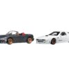 Mazda Mazdaspeed Miata Gray Metallic and Mazda RX7 FC Pandem White “Car Culture” Set of 2 Cars Diecast Model Cars by Hot Wheels