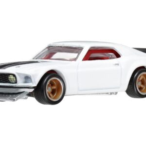 1969 Ford Mustang Boss 302 White with Black Stripes “Fast & Furious 6” (2013) Movie “Premium” Series Diecast Model Car by Hot Wheels