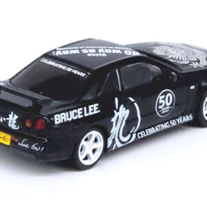 Nissan Skyline GT-R (R34) RHD (Right Hand Drive) Black “Bruce Lee Legacy 50 Year Anniversary” 1/64 Diecast Model Car by Inno Models