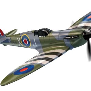 Skill 1 Model Kit D-Day Spitfire Snap Together Painted Plastic Model Airplane Kit by Airfix Quickbuild