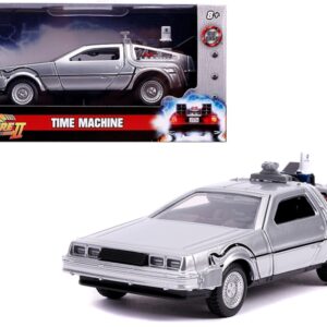 DeLorean DMC (Time Machine) Silver “Back to the Future Part II” (1989) Movie “Hollywood Rides” Series 1/32 Diecast Model Car by Jada