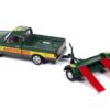 1993 Ford F-150 Pickup Truck Green and Yellow “Mayflower” with Tow Dolly “Tow & Go” Series 1/64 Diecast Model Car by Johnny Lightning