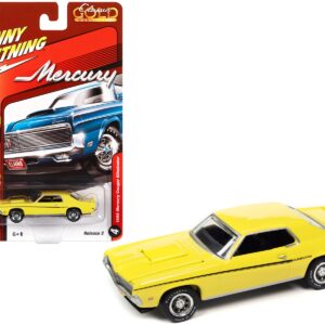 1969 Mercury Cougar Eliminator Yellow with Black Stripes “Classic Gold Collection” Series Limited Edition to 12240 pieces Worldwide 1/64 Diecast Model Car by Johnny Lightning