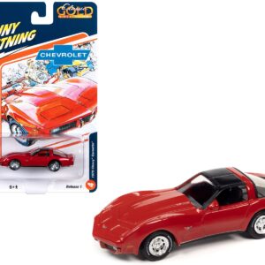 1979 Chevrolet Corvette Red with Black Top “Classic Gold Collection” 2023 Release 1 Limited Edition to 4500 pieces Worldwide 1/64 Diecast Model Car by Johnny Lightning