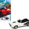 1971 Plymouth Barracuda Convertible Sno White with Black Hemi Side Billboards “Class of 1971” Limited Edition to 7418 pieces Worldwide “Muscle Cars USA” Series 1/64 Diecast Model Car by Johnny Lightning