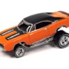 1970 Plymouth Road Runner Yellow with Black Gator Top and Black Stripes and 1969 Dodge Charger R/T HEMI Orange with Black Top and Tail Stripe “Zingers!” Set of 2 Cars “2-Packs” 2023 Release 1 1/64 Diecast Model Cars by Johnny Lightning