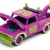 1965 Chevrolet Tow Truck #65 Random Acts of Violets Purple with Graphics “Demolition Derby” “Street Freaks” Series Limited Edition to 15196 pieces Worldwide 1/64 Diecast Model Car by Johnny Lightning