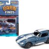 1964 Shelby Cobra Daytona Coupe Viking Blue Metallic with White Stripes “Barn Finds” Limited Edition to 12834 pieces Worldwide “Street Freaks” Series 1/64 Diecast Model Car by Johnny Lightning